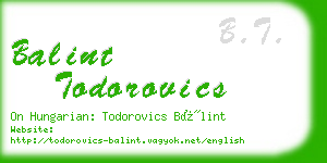 balint todorovics business card